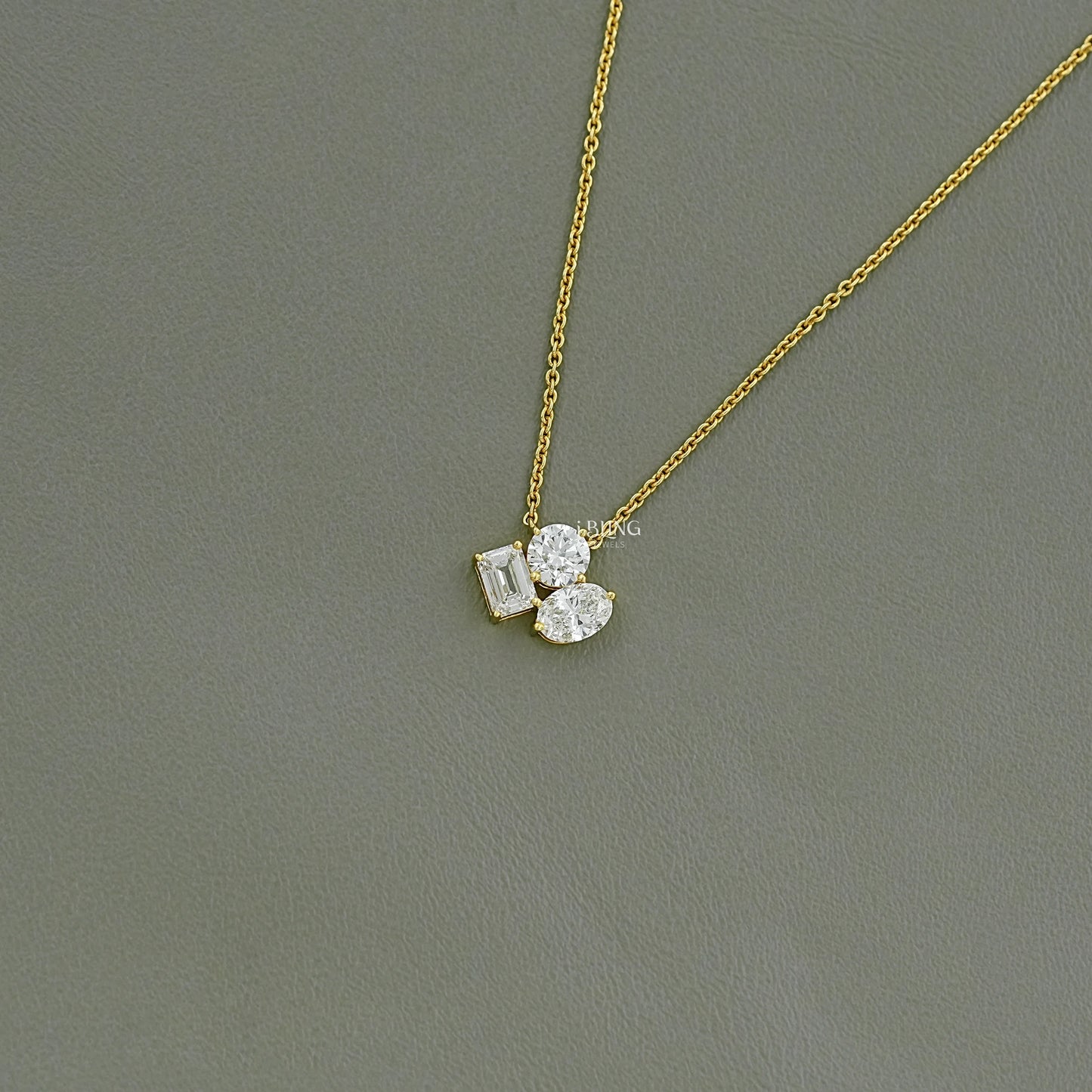 Three Stone Lab Grown Diamond Necklace