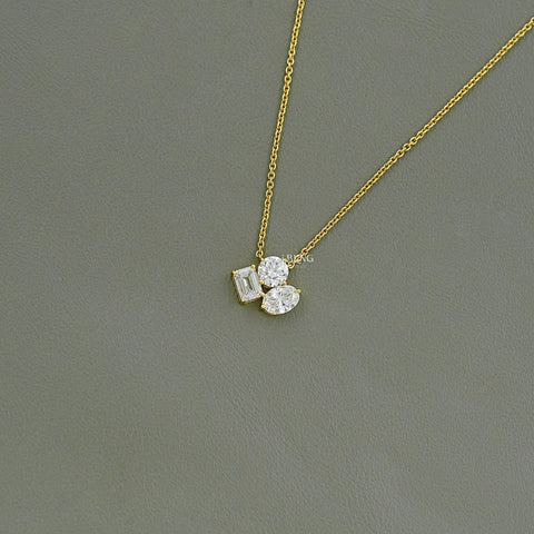 Three Stone Lab Grown Diamond Necklace