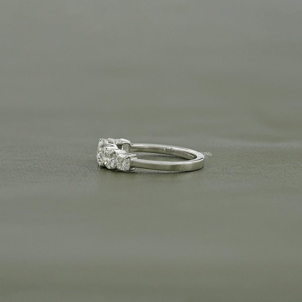 Cushion & Round Lab Grown Diamond Five Stone Ring