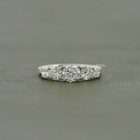 Cushion & Round Lab Grown Diamond Five Stone Ring