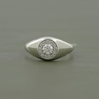 Round Cut Lab Diamond Halo Solitaire Dome Shank Ring