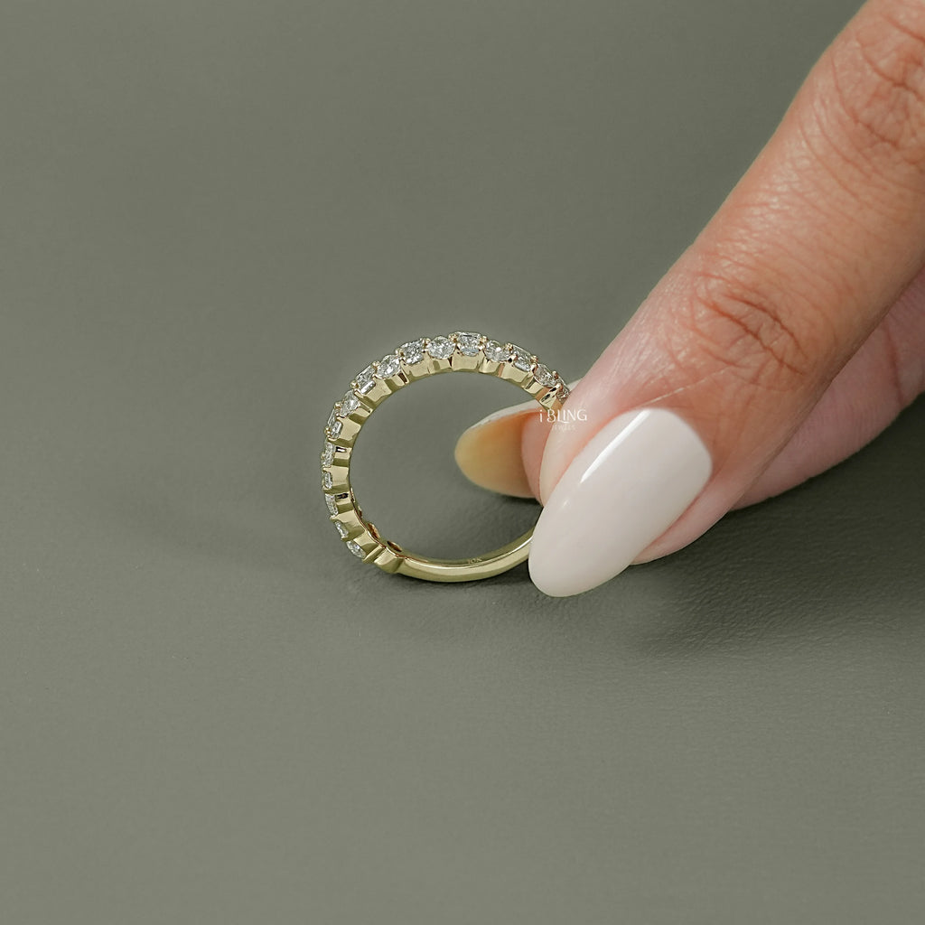 Bagutte & Pear Cut Lab Diamond Half Eternity Band