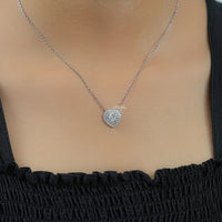 Heart Cut Lab Diamond Double Halo Necklace