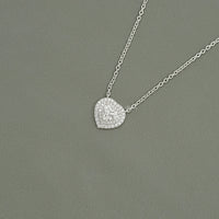 Heart Cut Lab Diamond Double Halo Necklace