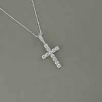 Criss Cross Round Cut Lab Grown Diamond Pendant