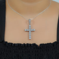 Criss Cross Round Cut Lab Grown Diamond Pendant