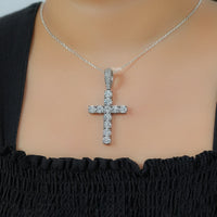 Criss Cross Round Cut Lab Grown Diamond Pendant