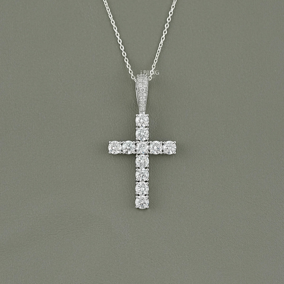 Criss Cross Round Cut Lab Grown Diamond Pendant Pendants