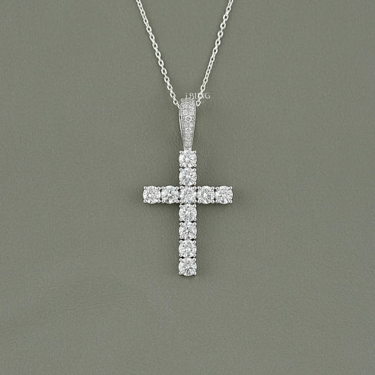 Criss Cross Round Cut Lab Grown Diamond Pendant Pendants