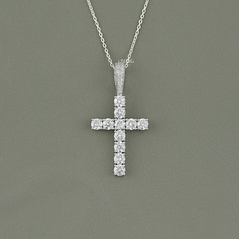 Criss Cross Round Cut Lab Grown Diamond Pendant