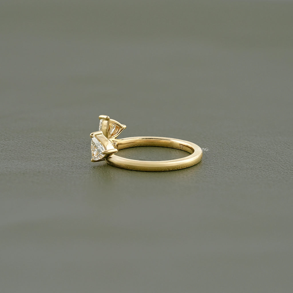 Pear Cut Lab Diamond Open Cuff Engagement Ring