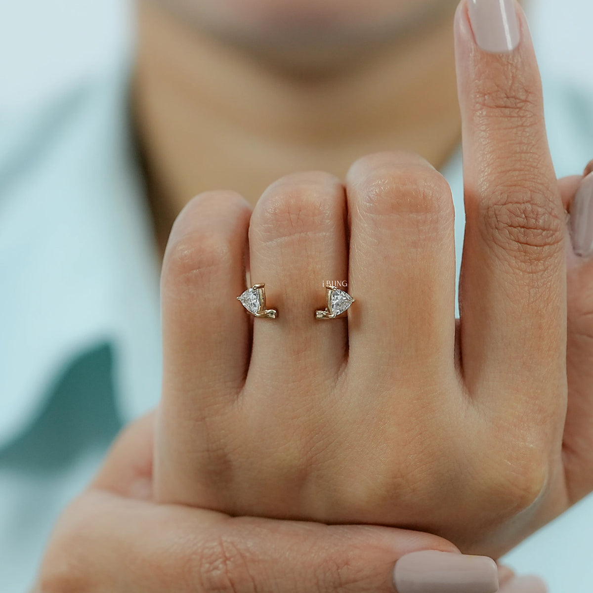 Pear Cut Lab Diamond Open Cuff Engagement Ring Ring
