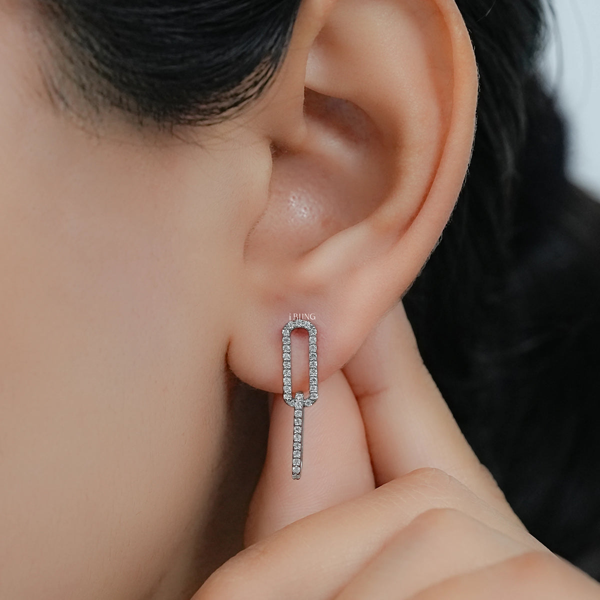Round Cut Lab Grown Diamond Dangle Drop Clip Earrings Dangle & Drops