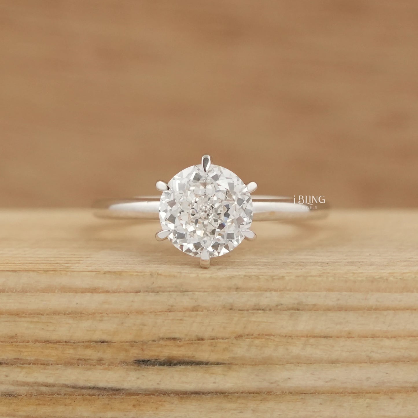 Portuguese Round Cut Solitaire Engagement Ring Solitaire Ring