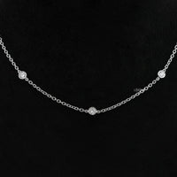 Round Lab Diamond Bezel Set Station Necklace