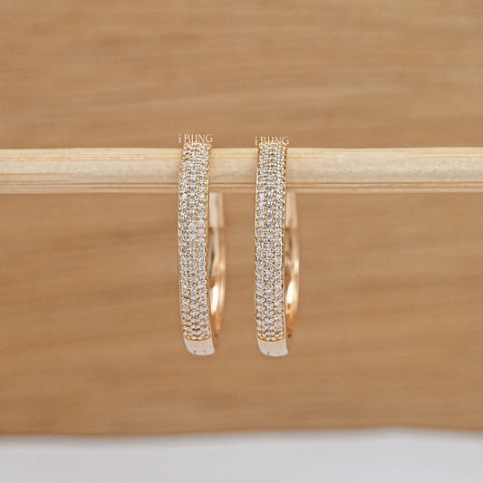 Round Cut Lab Grown Diamond Hoop Earrings Hoops & Huggies