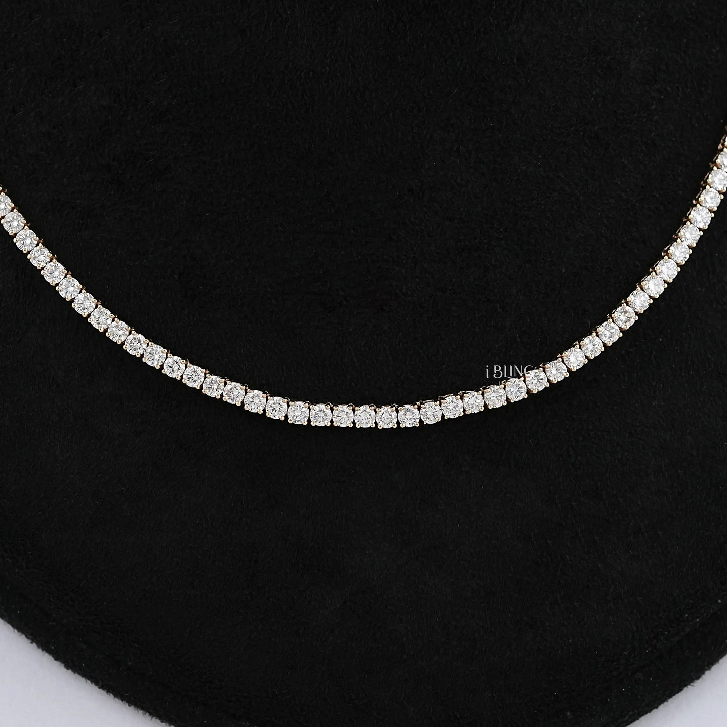 Round Lab Diamond Bridal Tennis Necklace Necklace