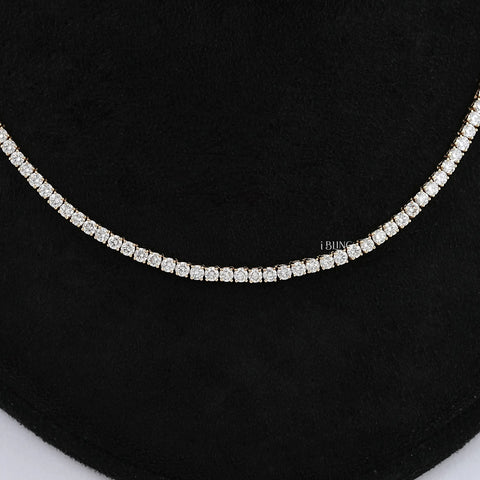 Round Lab Diamond Bridal Tennis Necklace