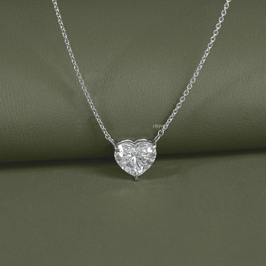 Heart Cut Lab Grown Diamond Solitaire Necklace