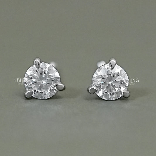 Round Cut Lab Diamond Solitaire Stud Earrings