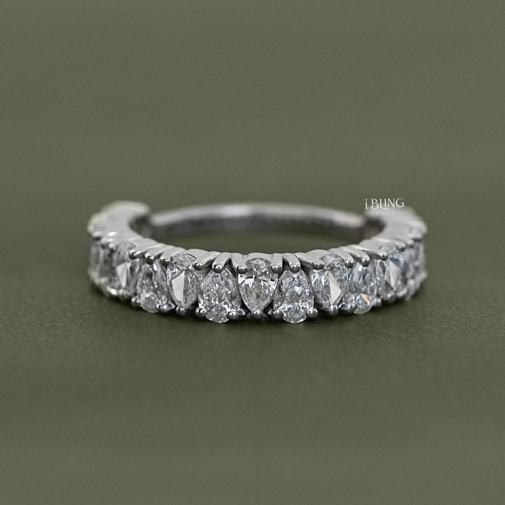 Pear Cut Diamond Up Side Down Half Eternity Band
