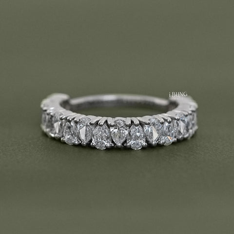 Pear Cut Diamond Up Side Down Half Eternity Band