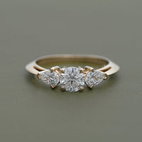 Three Stone Round Lab Diamond Engagement-Ring