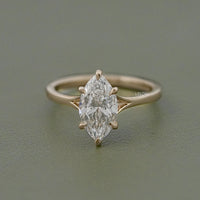 Marquise Diamond Split Shank Solitaire Engagement Ring