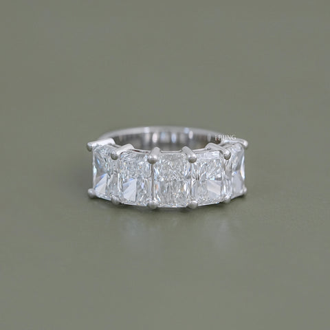 Five Stone Radiant Lab Diamond Wedding Band