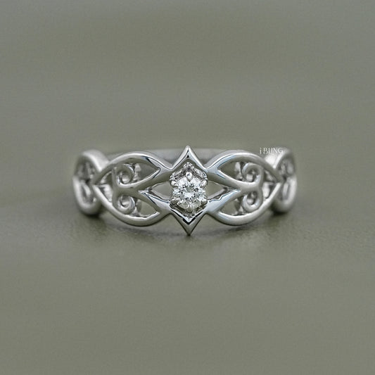 Round Lab Grown Diamond Vintage Engagement Ring