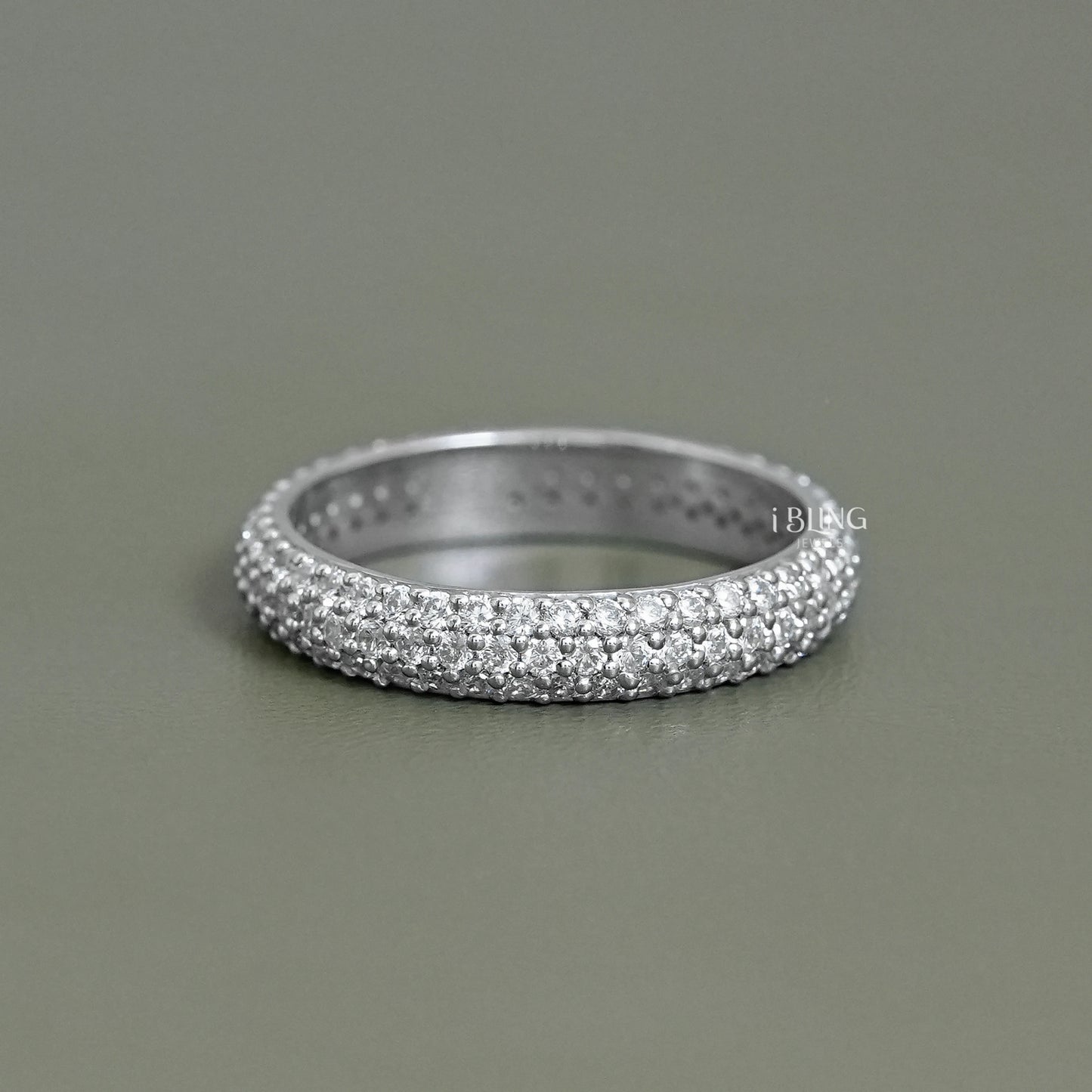 Micro Pave Diamond Eternity Band Men's Ring