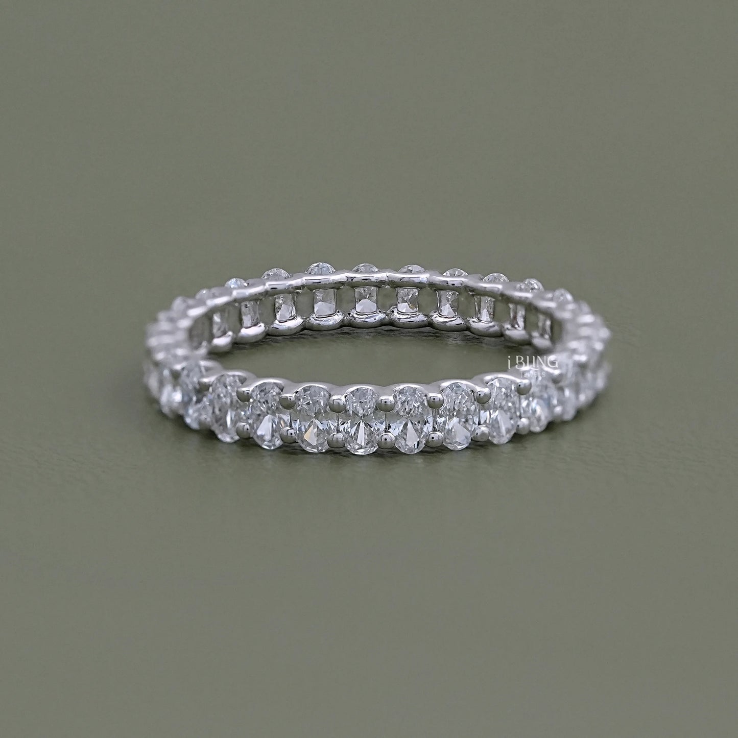 Oval Cut Lab Diamond Full Eternity Wedding Band Full Eternity