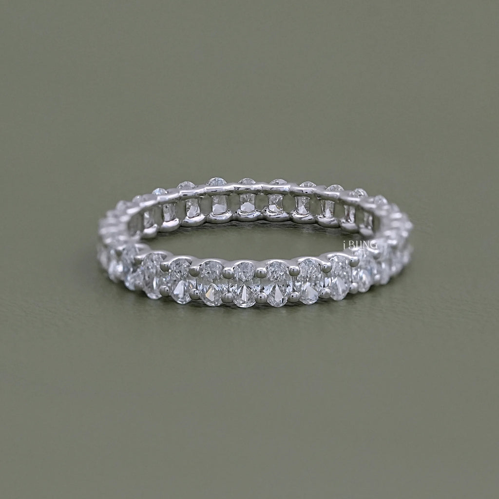 Oval Cut Lab Diamond Full Eternity Wedding Band