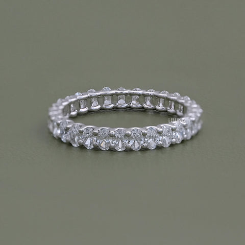 Oval Cut Lab Diamond Full Eternity Wedding Band
