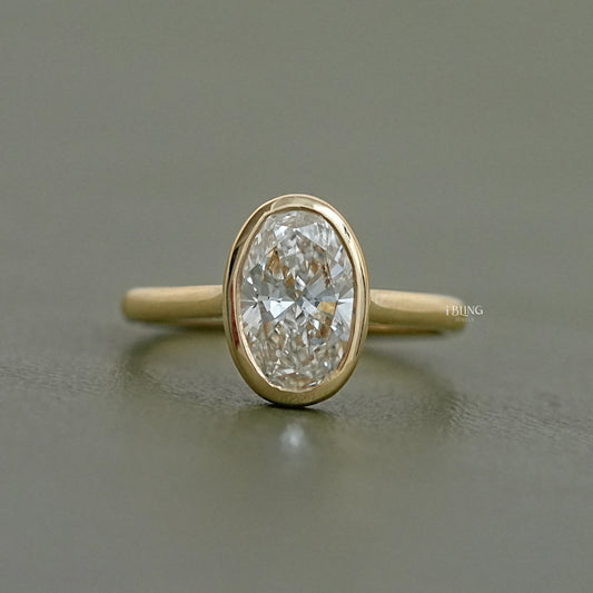 Oval Diamond Hidden Halo Engagement Ring