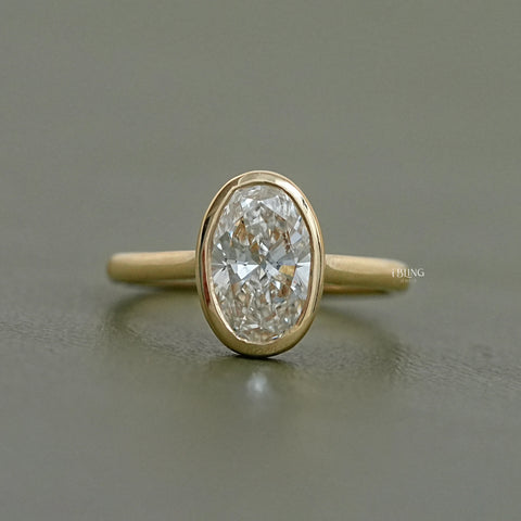 Oval Diamond Hidden Halo Engagement Ring