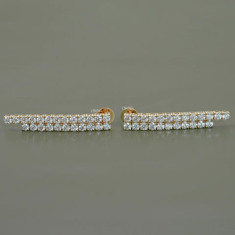 Round Lab Diamond Linear Drop Earrings