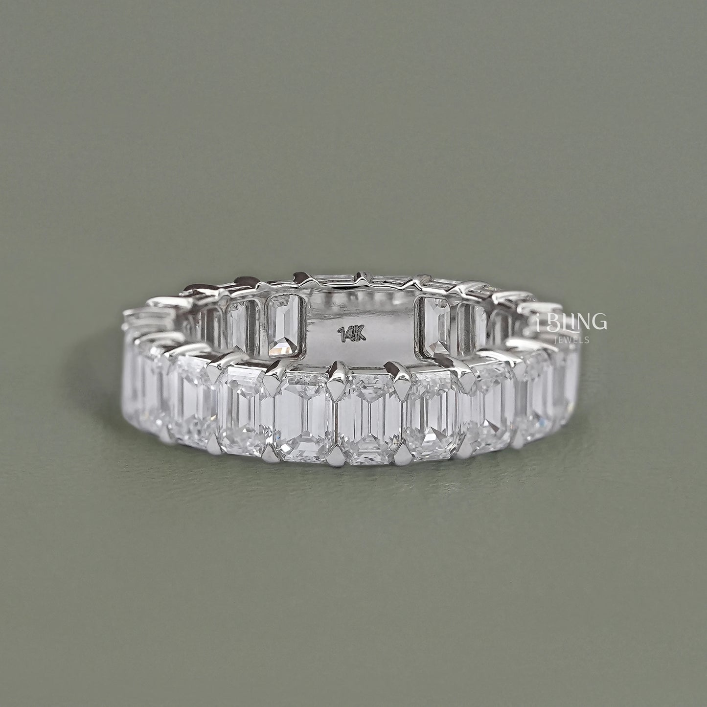 Emerald Cut Lab Diamond Full Eternity Band Full Eternity