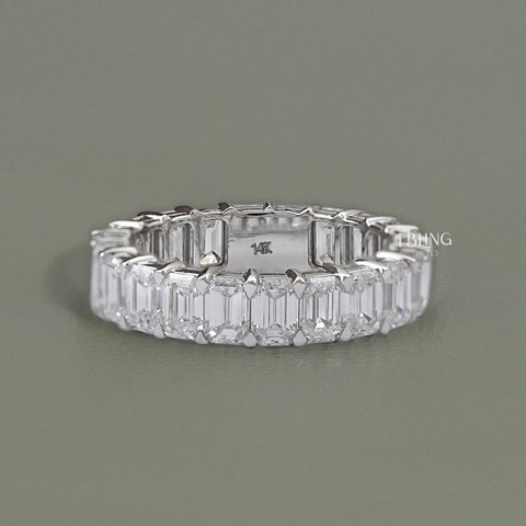 Emerald Cut Lab Diamond Full Eternity Band