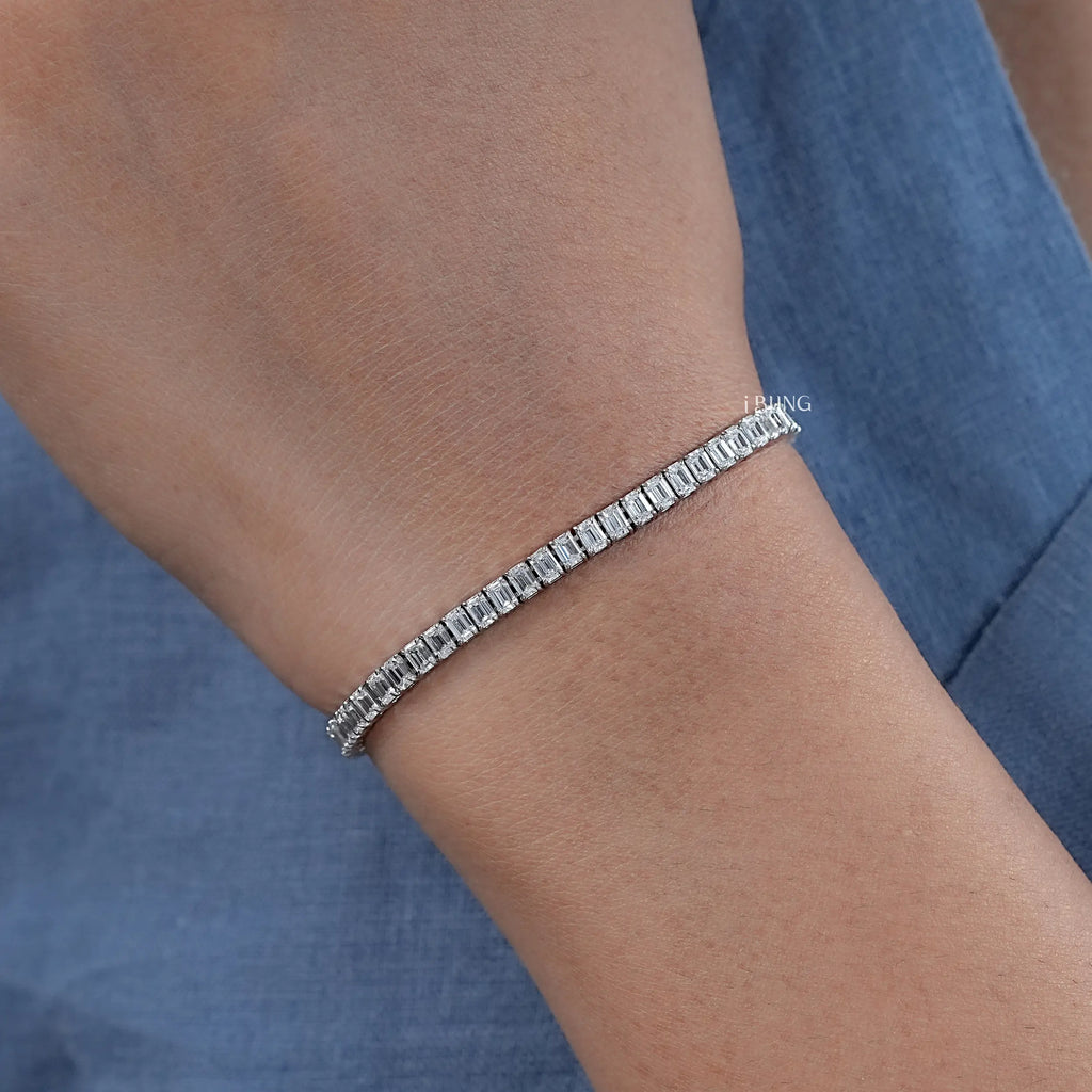 Emerald Lab Diamond Tennis Bracelet