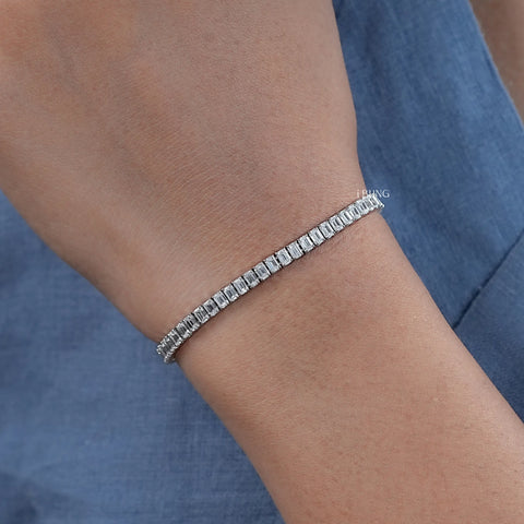 Emerald Lab Diamond Tennis Bracelet