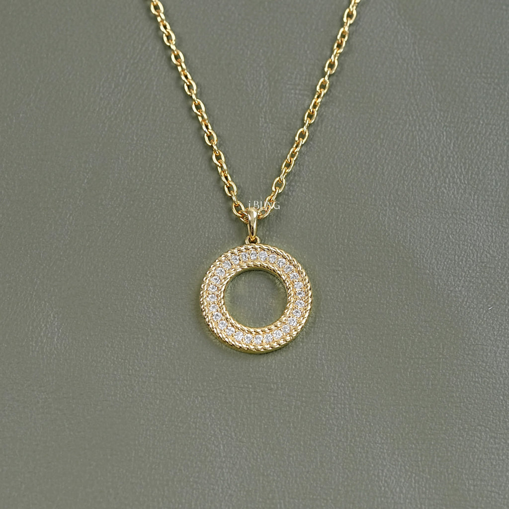 Open Circle Round Lab Diamond Pendant