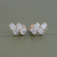 Emerald Cut Lab Diamond Drop Earrings