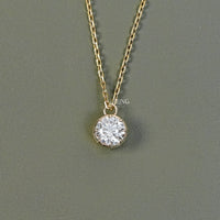 Round Lab Diamond Solitaire Necklace