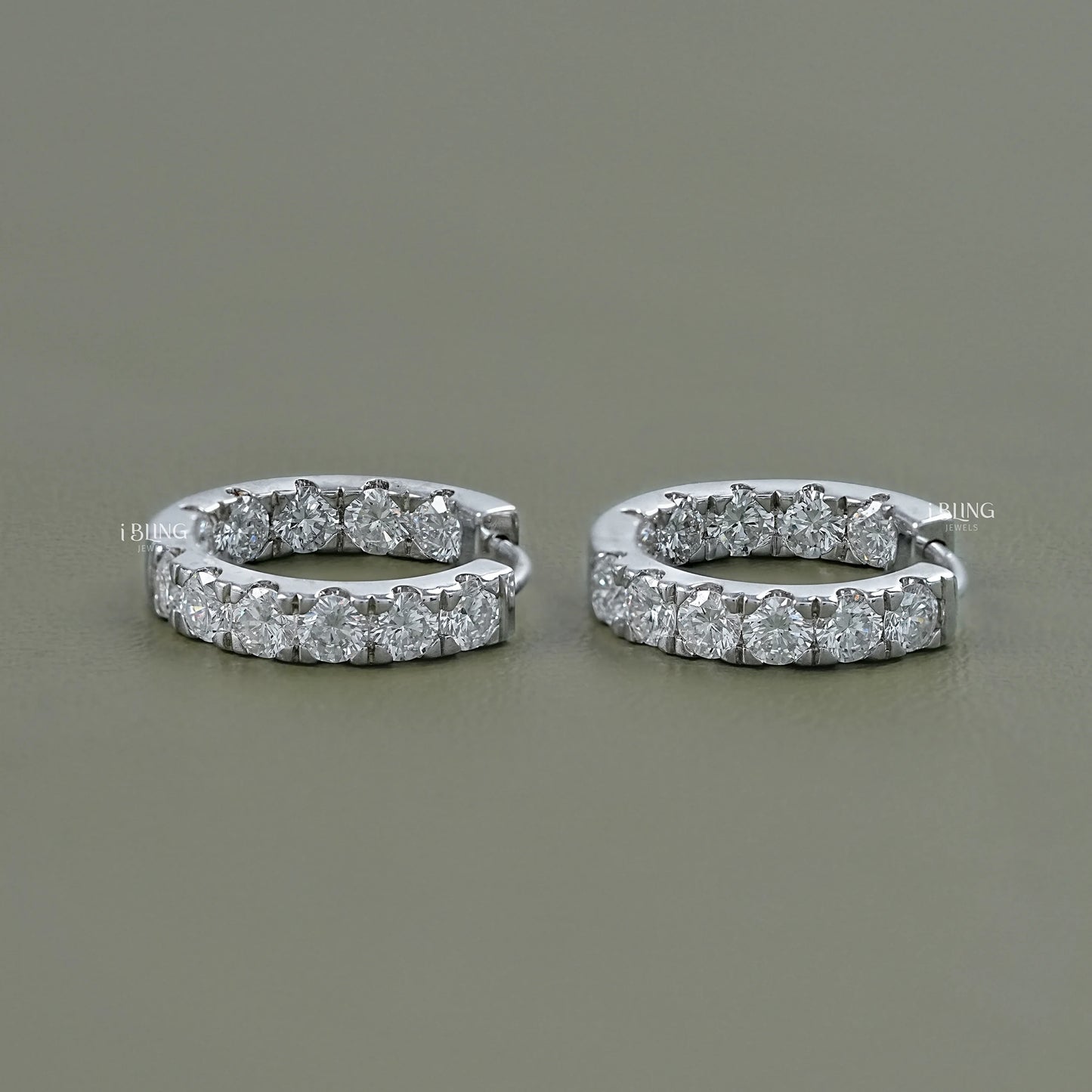Round Lab Grown Diamond In-Out Hoop Earrings