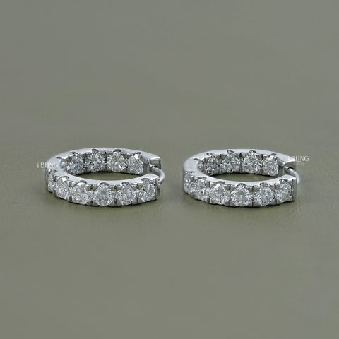 Round Lab Grown Diamond In-Out Hoop Earrings