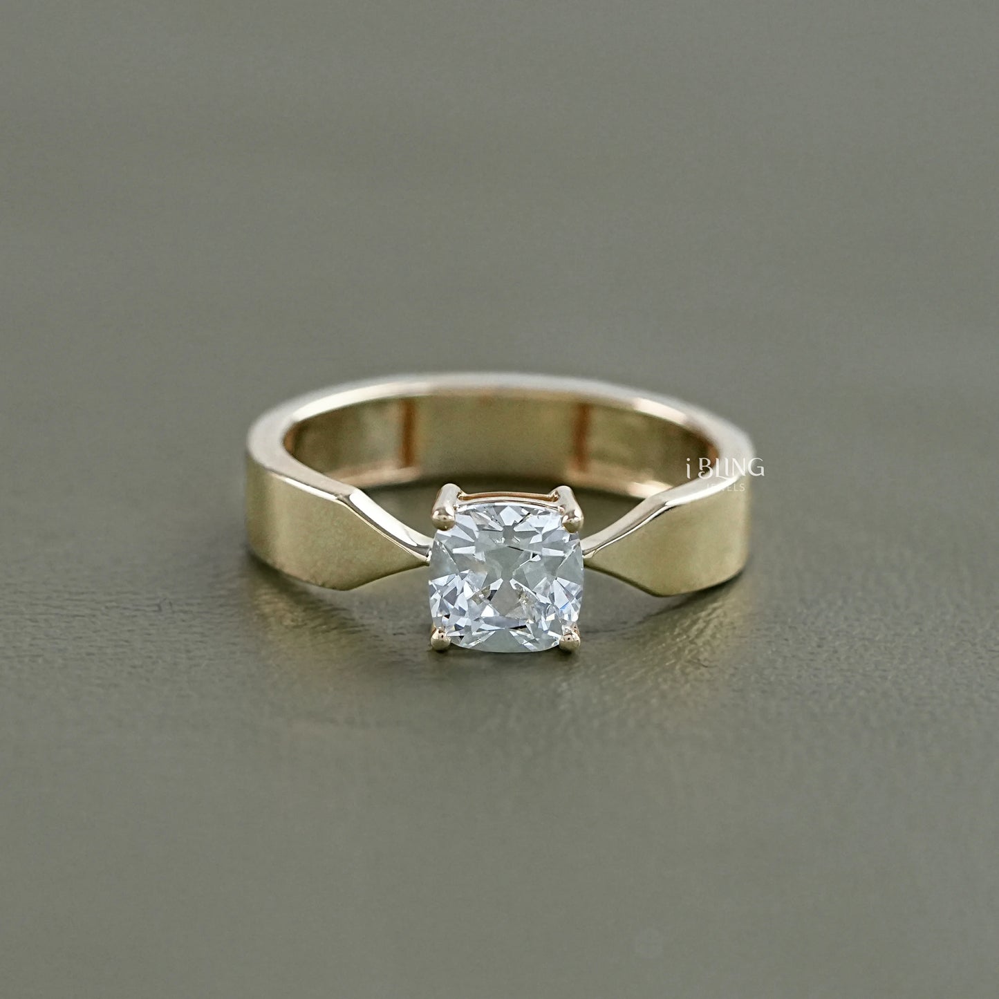 Old Mine Cushion Cut Lab Diamond Solitaire Ring Solitaire Ring