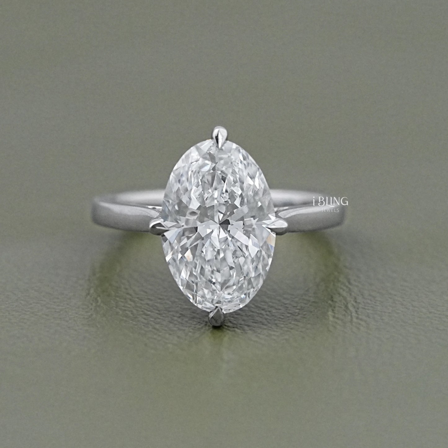 Oval Cut Hidden Halo Solitaire Engagement Ring