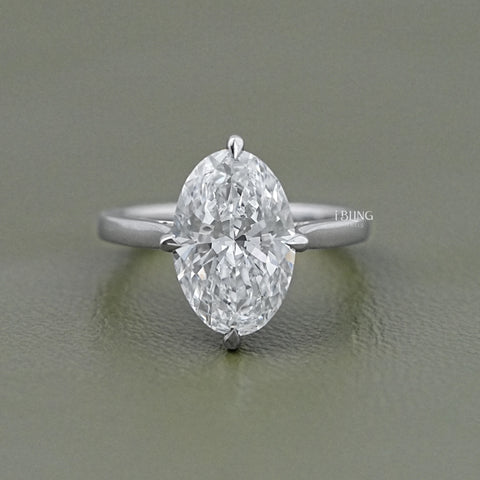 Oval Cut Hidden Halo Solitaire Engagement Ring