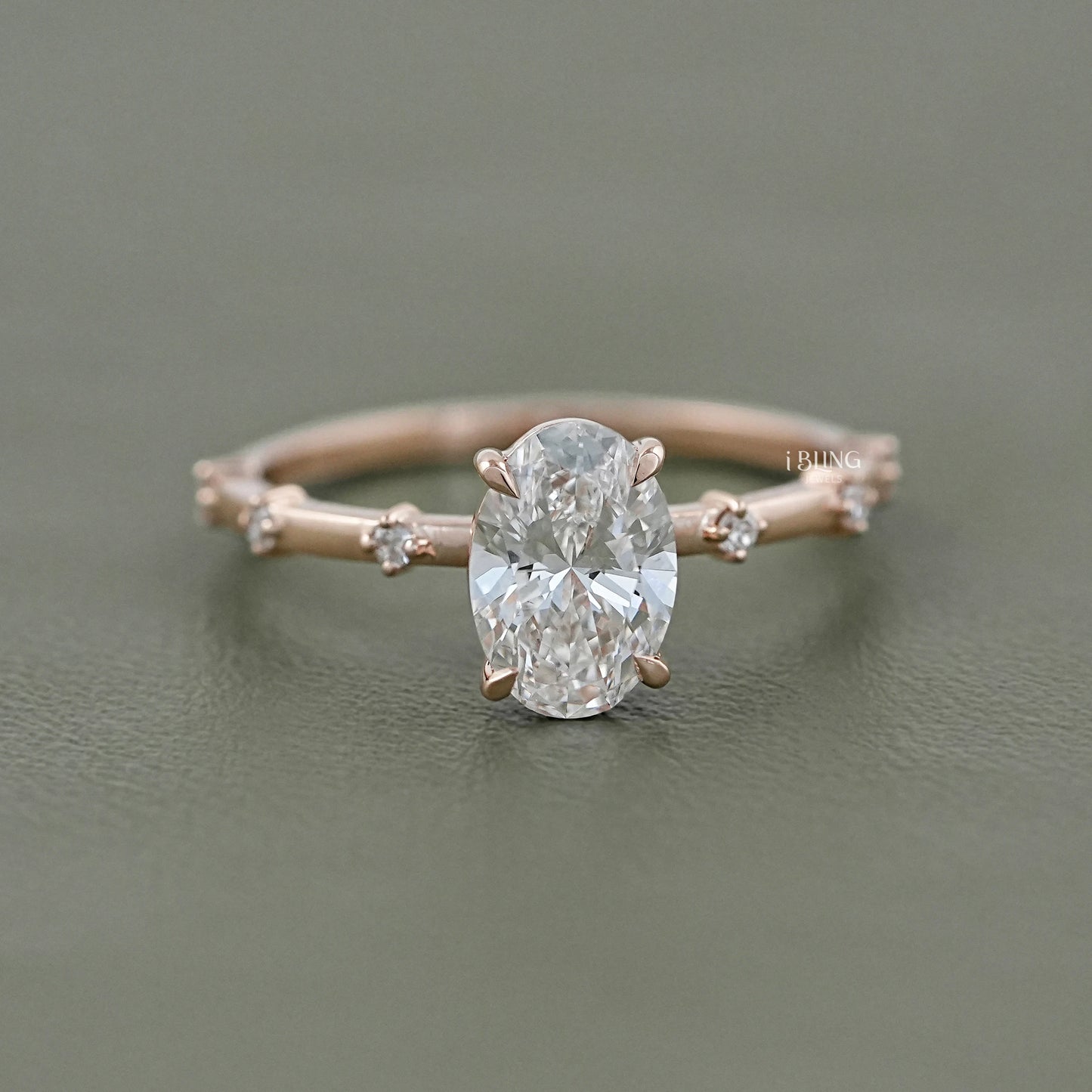 Oval Cut Lab Grown Diamond Engagement Ring Solitaire Ring